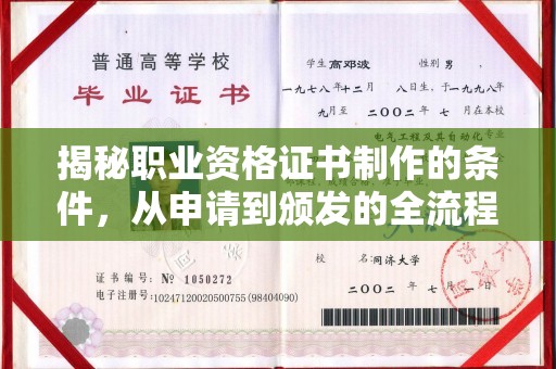 上思揭秘职业资格证书制作的条件，从申请到颁发的全流程解析